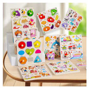 Montessori 3D Pegged Jigsaw Puzzle Board precoce gioco <span class=keywords><strong>di</strong></span> corrispondenza in legno <span class=keywords><strong>giochi</strong></span> <span class=keywords><strong>di</strong></span> insegnamento ausili per bambini ragazzi ragazze per la casa - Product Image 1