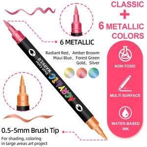 Acrylic <b>Paint</b> Brush Markers for Painting on Wood Glass Canvas Rocks and Etc - Product Image 3