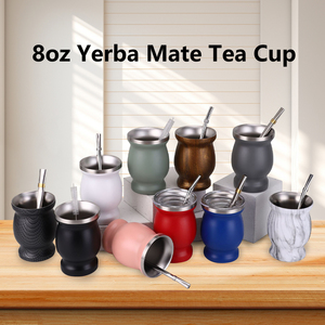 Termo rojo rosa de 8oz de América del Sur para vaso de té Mate, Mini tazas bonitas personalizadas, termo de acero inoxidable 304, taza de té y café - Product Image 2