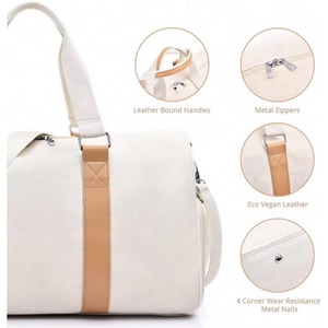 Bolsa de viaje resistente BSCI, bolsa de fin de semana negra con compartimento para zapatos - Product Image 4