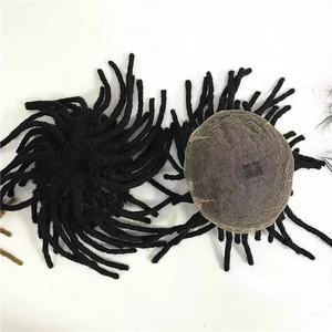 Pelucas de cabello largo Afro para <span class=keywords><strong>hombre</strong></span>, tupé de encaje completo para unidad negra, peluquín Afro tejido rizado brasileño de 3 meses - Product Image 2