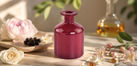 Diffuseur de parfum en verre rouge rubis Sunny Glassware avec boîte personnalisée de haute qualité pour la maison et le bureau