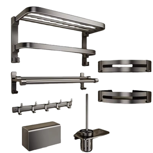 Set di Accessori da Bagno in Metallo a 6 Pezzi dal Design Moderno, Montaggio a Parete, Portasciugamani per Casa e Hotel - Product Image 3