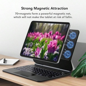 English <strong>Hebrew</strong> Japanese Thai Italian Arabic Floating Magnetic Backlit Magic <strong>Keyboard</strong> for iPad 10 Gen and iPad 11 Gen A16 - Product Image 4