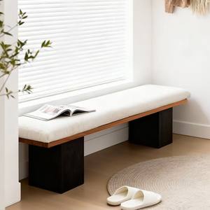 Modern Minimalist Solid Wood <b>Bench</b> With Tufted Fabric <b>Seat</b> For Living Room <b>Bedroom</b> Entryway And Shoe Changing <b>Bench</b> - Product Image 3
