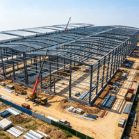Atelier industriel lourd à structure métallique, bâtiment à poutres de grande portée pour ponts roulants, pour usine de fabrication