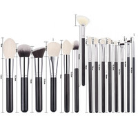 Ensemble de 30 pinceaux de maquillage noirs et argentés, pinceau pour le fond de teint, pinceau pour la poudre, pinceau pour les yeux, ensemble de pinceaux professionnels à poils super doux pour le maquillage.
