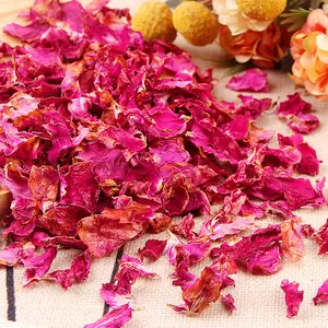 Venda por atacado de pétalas duplas de rosa purê-secas de alta qualidade, flores rosas vermelhas para venda
