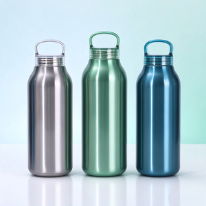 <span class=keywords><strong>Bouteille</strong></span> d'eau en acier inoxydable à prix <span class=keywords><strong>de</strong></span> gros avec poignée, gourde isotherme à double paroi anti-fuite pour le camping en plein air - Product Image 6