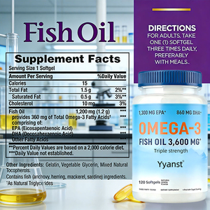 Complément alimentaire oméga-3 triple force OEM/ODM pour la santé cardiaque et la fonction cérébrale, huile de poisson végétalienne en gélules pour adultes, échantillon gratuit - Product Image 5