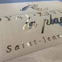 Lettres en acier inoxydable 316 doré titane miroir massif de 3 mm d'épaisseur, signalétique personnalisée pour façades de marques de luxe, commande répétée