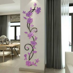 Autocollant mural en acrylique pour la décoration de la maison, autocollants imperméables, rose décorative, fond de salon, autocollant mural 3D - Product Image 4
