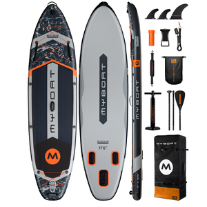 ขายส่งบอร์ด SUP พองลมแบบกำหนดโลโก้เองได้ ขนาด 11'6''x35''x6'' สำหรับเล่นเซิร์ฟ พายเรือคายัค กีฬาทางน้ำ พร้อมปั๊มและครีบ รุ่น MY03 D - Product Image 1