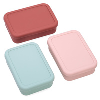 Vente chaude Nouvelles Idées De Produits Réutilisable Divisé Enfants Silicone Bento Boîtes À Lunch Conteneur De Stockage Des Aliments pour Bureau Travail École