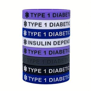 Pulsera de Silicona Personalizada para Diabetes Tipo 1 y 2, Brazalete Deportivo con Alerta Médica, Pulseras de Silicona Personalizadas - Product Image 1