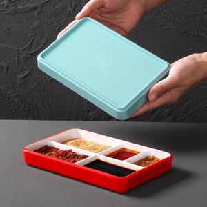 Kaberia Melamine Multi Compartment Condiment Tray For Restaurants And Hotels Dipping <b>Sauce</b> Platter Commercial Use - Product Image 3