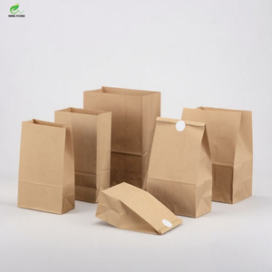 Usine de sacs en papier volants Wins Sac d'emballage alimentaire en papier kraft imprimé personnalisé Sacs d'emballage en papier jetables à emporter résistants à l'huile - Product Image 1
