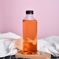 1000ML Jetable Carré En Plastique Bouteille avec Bouchon Matériel D'ANIMAL FAMILIER