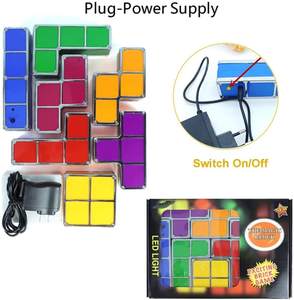 Cadeau idéal 7 couleurs bricolage empilable LED 3D Puzzles veilleuse, lampe de nuit à induction pour enfants - Product Image 4