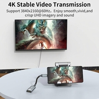 Alüminyum Alaşımlı 4K 60Hz Tip C - HDMI Dişi Kısa Adaptör HDMI2.0 Video Dönüştürücü Dizüstü Bilgisayar Telefon HDTV Projektör Toptan Satış