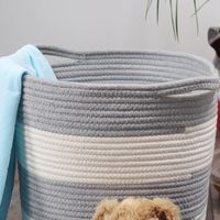 Panier de rangement pliable multifonction en corde de coton artisanal de haute qualité pour vêtements, décoration intérieure et panier cadeau pour enfants