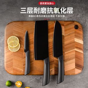 Household stainless steel knife <b>set</b> with sheath, non-stick <b>paint</b> combination, three-piece kitchen knife <b>set</b>, fruit knife <b>set</b>. - Product Image 3