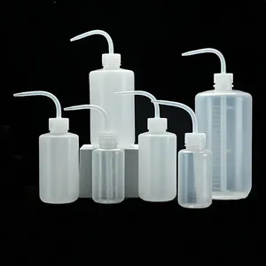 250ml Transparent HDPE Laboratory Squeeze Bottle White Elbow Bent Wide Mouth Pot with 500ml Scale Succulent Wash Jar