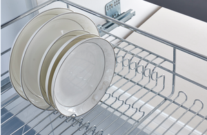 Cestello per cassetti in acciaio inossidabile da cucina, supporto per cestello portaoggetti estraibile nel mobile, <span class=keywords><strong>scolapiatti</strong></span> - Product Image 4