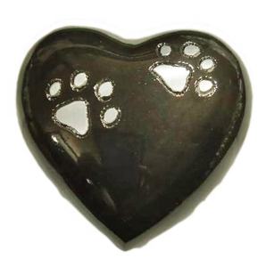 Nuevas y atractivas urnas de cremación de metal en forma de corazón con diseño de pata hecho a mano para recuerdo de cenizas funerarias de mascotas a precio de mayorista - Product Image 2
