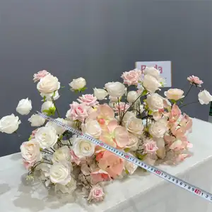 Beda lavanta gül pembe Phalaenopsis gül çiçek aranjmanı çiçek topu Centerpiece düğün buketi dekorasyon etkinlikleri