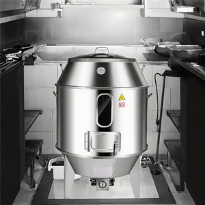 Horno Asador de Patos Comercial de Gran Capacidad (80 kg) a Gas y Carbón, con Motor, de Acero Inoxidable, para Procesamiento de Carne - Product Image 6