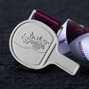 Medallas de Tenis de Mesa al por Mayor de Fábrica, Medallas Deportivas de Aleación de Zinc Fundido a Presión, Oro y Plata 2D - Product Image 2