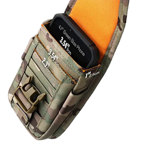 Sac de ceinture tactique avec fermeture éclair double couche pour téléphone, étui à cigarettes en nylon, briquet, rangement pour cartes et pièces de monnaie - Product Image 3