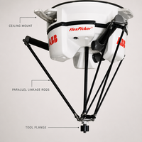 Robot Delta ABB IRB 360 FlexPicker, charge utile de 3 kg, en acier inoxydable pour applications de manutention alimentaire