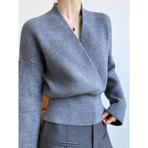 Pull en <span class=keywords><strong>laine</strong></span> surdimensionné pour femme, vêtement de haute qualité, coupe ajustée, collection automne-hiver 2023 - Product Image 1