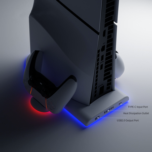 Base de Carga para Control de <span class=keywords><strong>Consola</strong></span> Delgada con Luz RGB Colorida para <span class=keywords><strong>PS5</strong></span>, <span class=keywords><strong>Precio</strong></span> de Fábrica - Product Image 2