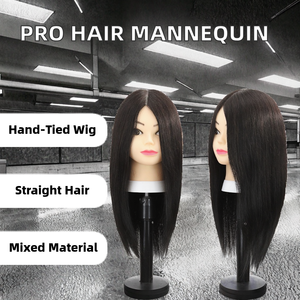 Tête <span class=keywords><strong>de</strong></span> mannequin professionnelle pour coiffeuse, vente directe d'usine, avec cheveux humains (mélange <span class=keywords><strong>de</strong></span> cheveux) pour la pratique <span class=keywords><strong>de</strong></span> la coupe <span class=keywords><strong>de</strong></span> cheveux - Product Image 2