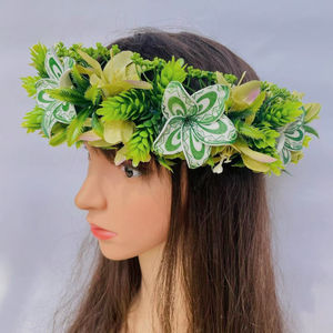 Hawaii Aloha Girl Tiare Fleurs Haku Leis Bandeau Floral Couronne du Nouvel An pour Noël Saint Valentin Nouvel An Chinois - Product Image 2