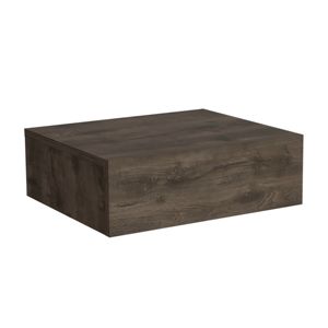 Mesita de noche flotante de pared DB Milano, mesita auxiliar de 2 cajones con lado espejado, marrón oscuro para dormitorio o apartamento - Product Image 2