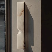 Lámpara de Pared de Alabastro Español con Forma de Reloj de Arena, de Piedra Prensada, en Cobre/Hierro, LED Regulable, Alto CRI 90, para Dormitorio u Hotel