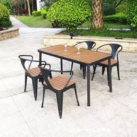 Ensemble de table et 6 chaises carrées pour café, ensemble de table de restaurant en plein air