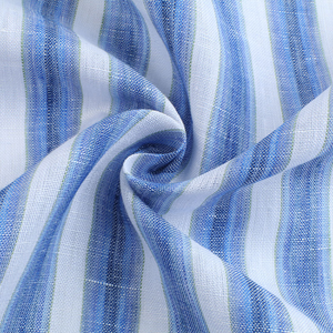 L2150 # campione a mano di alta qualità tinto in filo 100% tessuto di lino a righe, materiale traspirante per abbigliamento, abiti, camicie - Product Image 6