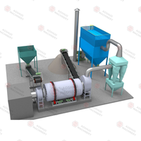 Sécheur à trois tambours écoénergétique 10 TPH Sécheur rotatif pour fibres de palmier et balle de riz