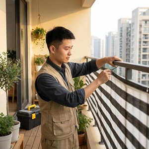 Voile d'ombrage pour balcon, écran <span class=keywords><strong>de</strong></span> confidentialité, filet pare-soleil ; 200g/m² HDPE tricoté warp-knit à filaments plats, bords ourlés, boucles <span class=keywords><strong>de</strong></span> fixation ; Filet d'ombrage - Product Image 2