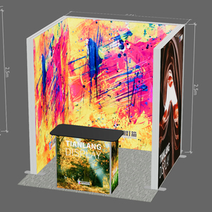 TIANLANG - Caja <span class=keywords><strong>de</strong></span> Luz Plegable <span class=keywords><strong>de</strong></span> Aluminio 3x3, Ligera, con Tela SEG, Mesa y Bolsa <span class=keywords><strong>de</strong></span> Almacenamiento Compacta para <span class=keywords><strong>Ferias</strong></span> Comerciales - Product Image 6