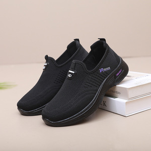 Chaussures légères pour femmes, semelle extérieure en PU souple, tige en tricot jacquard, respirantes, pour la marche, le jogging, la salle de sport, mocassins d'été - Product Image 1
