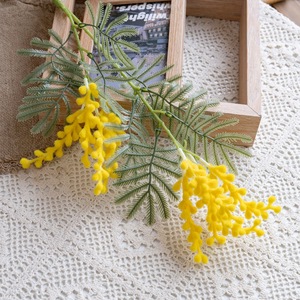 Collection de Poésie de Sel de <span class=keywords><strong>Mer</strong></span> Simulé 2 Fourchettes Fleur d'Acacia Plantes Vertes Déco de Mariage Fleurs Artificielles Faveurs de Fête Fabriquées - Product Image 3