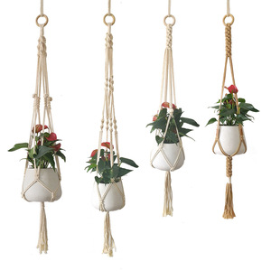 Cesta colgante de tejido, bolsa de red para plantas, decoración colgante, <span class=keywords><strong>tapiz</strong></span> bohemio, estante de pared - Product Image 1