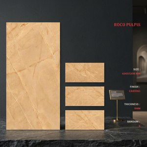 Azulejos de Porcelana con Diseño de Madera Natural Tallada, 60x120cm, Colección de Pisos Cerámicos Decorativos Pulidos - Product Image 1