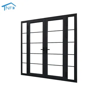 exterior 3 panel lowes glass sliding black metal french patio doors